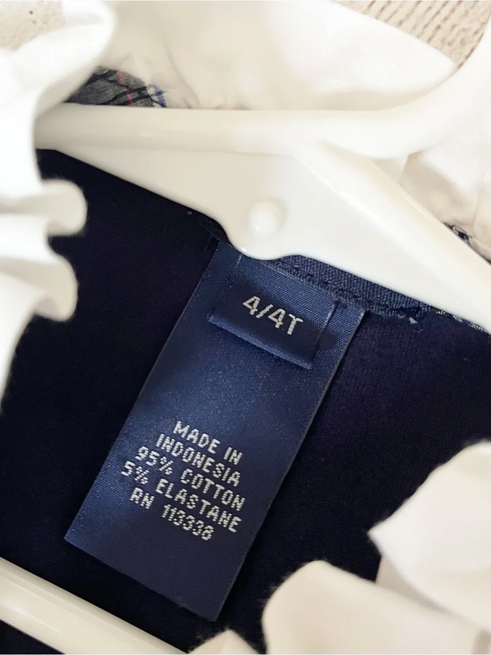 Ralph Lauren navy blue top with stand up ruffle collar